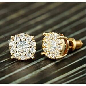 Shiny Round Shaped Stud Earrings Embellished With Simple Leisure Style